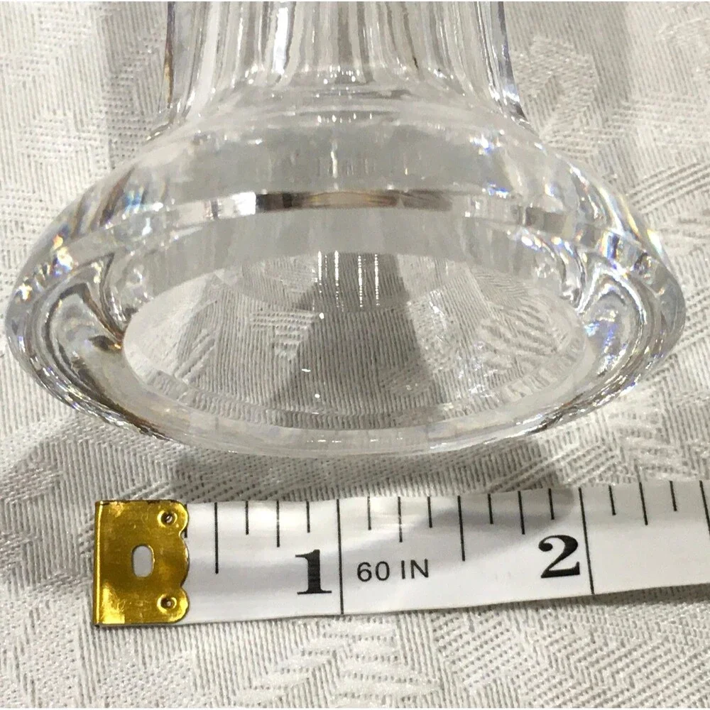 Vintage Crystal Decanter Bottle Diamond Cut Pattern Clear -No Stopper
